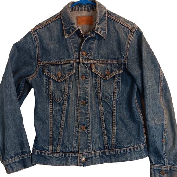 Levis Big E Type 3 Vintage Denim Jacket Mens Small Blue 1970 #52 Distressed USA - Picture 1 of 16